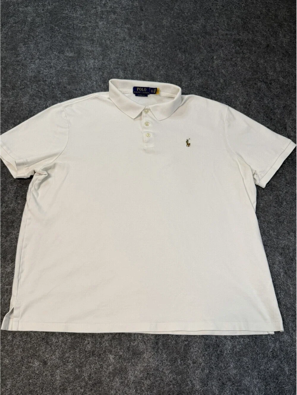 Polo Ralph Lauren Mens XL White Classic Fit Cotton Short Sleeve Polo Shirt